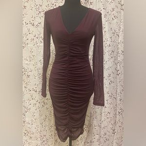 INC International Concepts - V-Neck Ruched Mesh Dress (NWT)